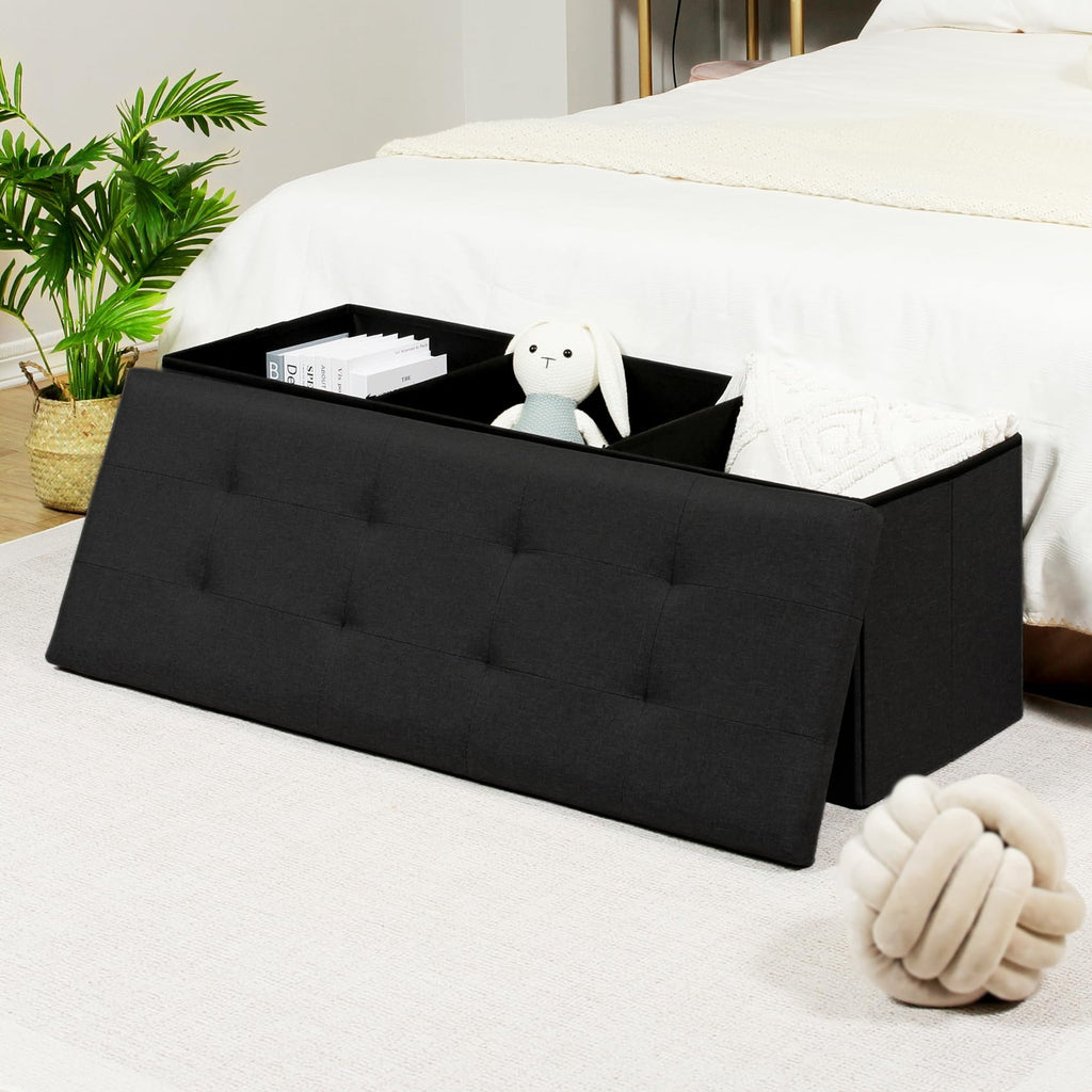 Bonlife 110cm Storage Ottoman Bench | Extra Large Folding Toy Chest