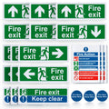 21pc Fire Exit Sign Kit | ISO 7010 Self Adhesive Vinyl