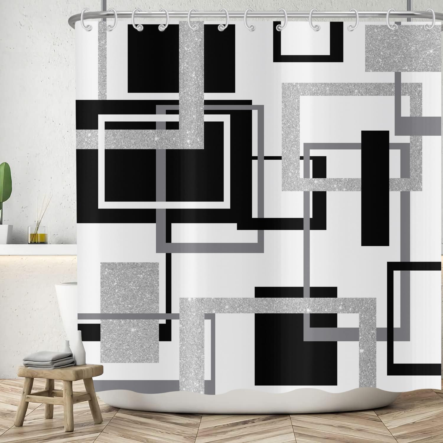 Geometry Shower Curtain – Waterproof Polyester, 180x200 cm