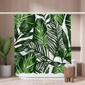 Tropical Palm Leaves Shower Curtain – Mold Resistant Polyester