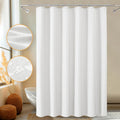 FY&XZH White Shower Curtain, Heavy-Duty Linen-Texture Fabric Shower Curtain, Extra Soft Double-layer waterproof Shower Curtains With Smart Function - image 1