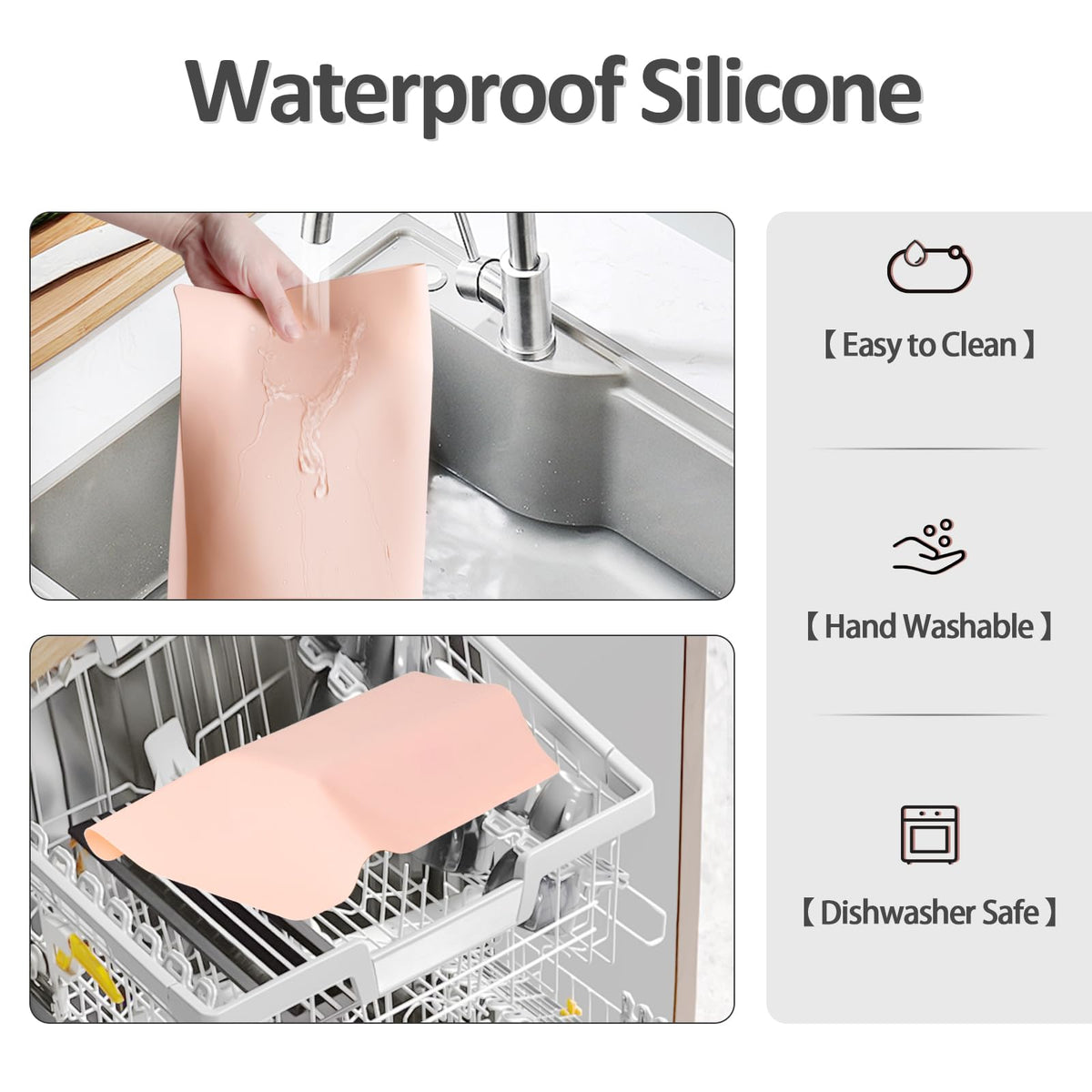 Silicone Dressing Table Mat Protector for Makeup, 55x30cm, Baby Pink - image 3