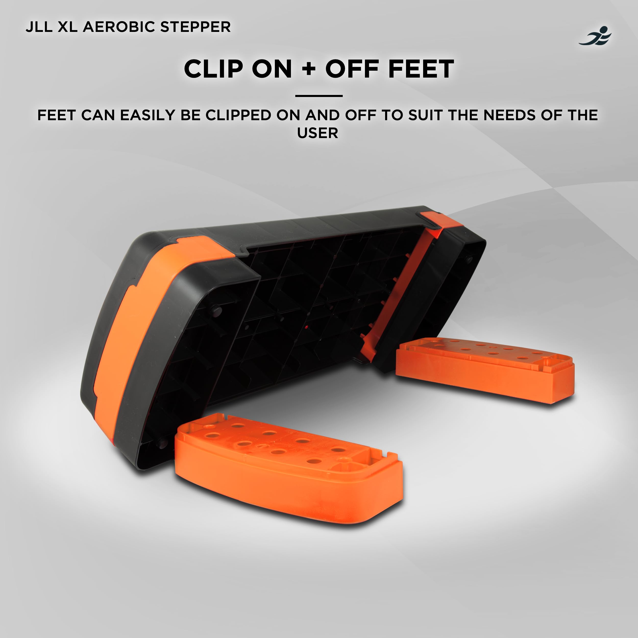 JLL Aerobic Exercise Stepper - XL Adjustable Fitness Platform | Orange