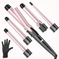 5-in-1 Curling Wand Set | Ceramic Hair Curler with LCD Display