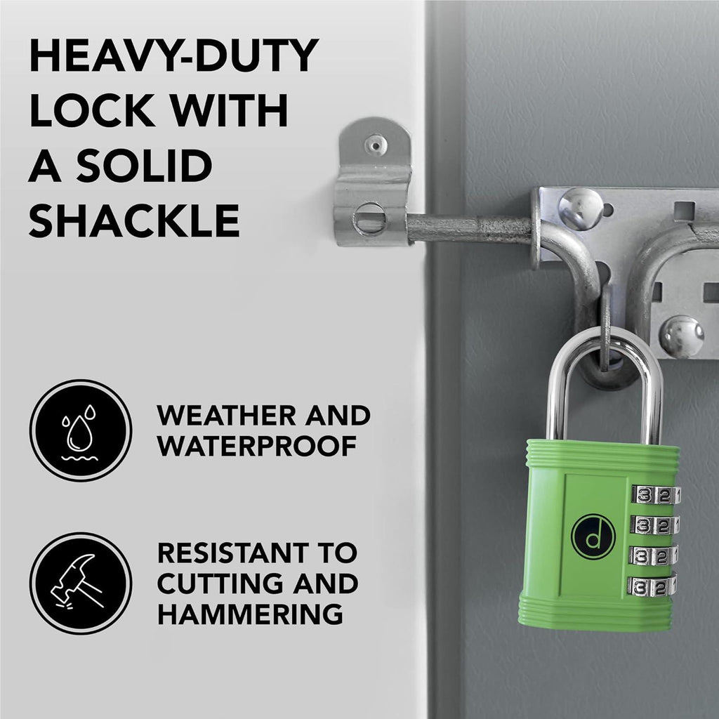 Desired Tools 4-Digit Combination Padlock – Heavy Duty Gym & Gate Lock