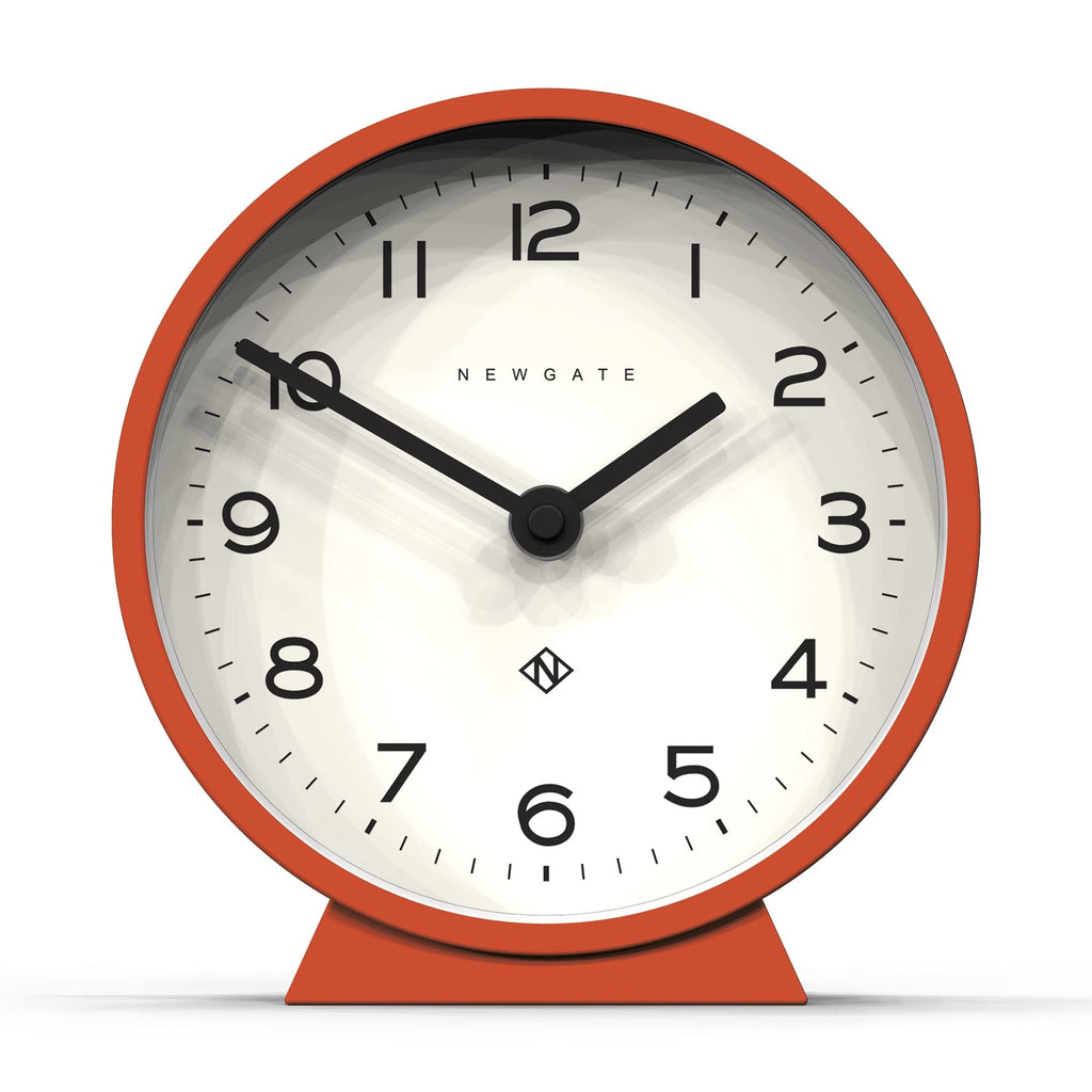 Newgate M Mantel Clock – Silent Sweep Minimalist Desk Clock, Orange