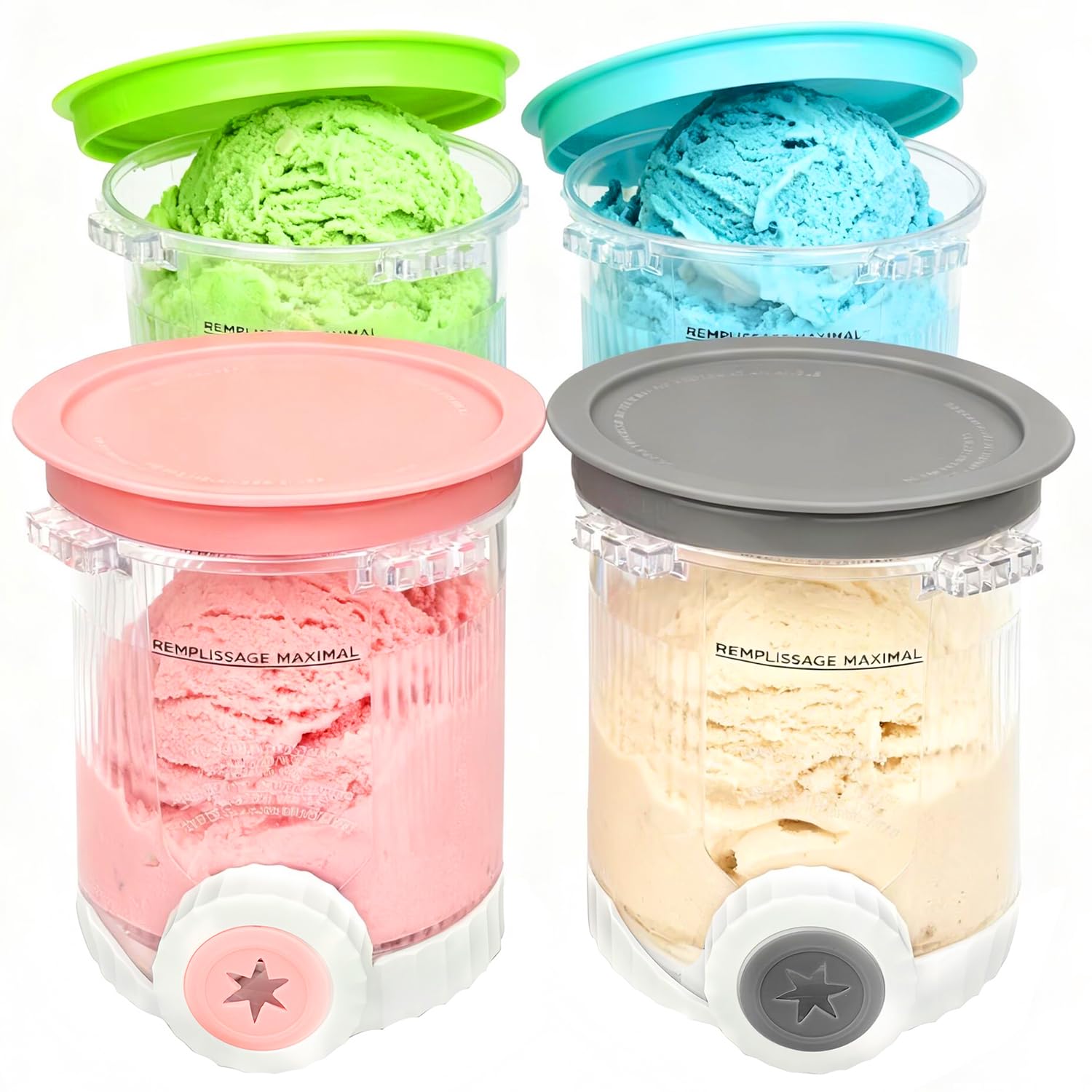 Ninja Creami Replacement Pints | 16 oz Containers - 4 Pack