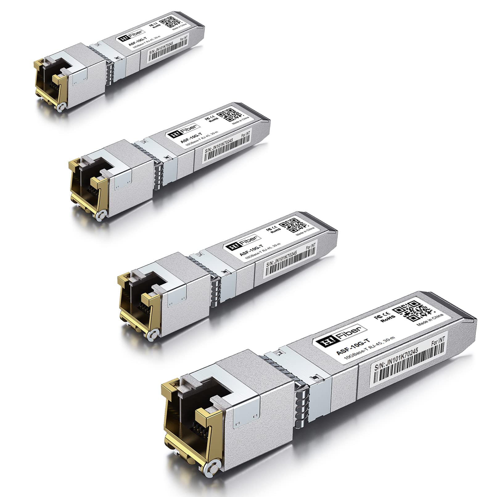 10Gbase-T SFP+ RJ45 Transceiver 4-Pack | Cisco Compatible