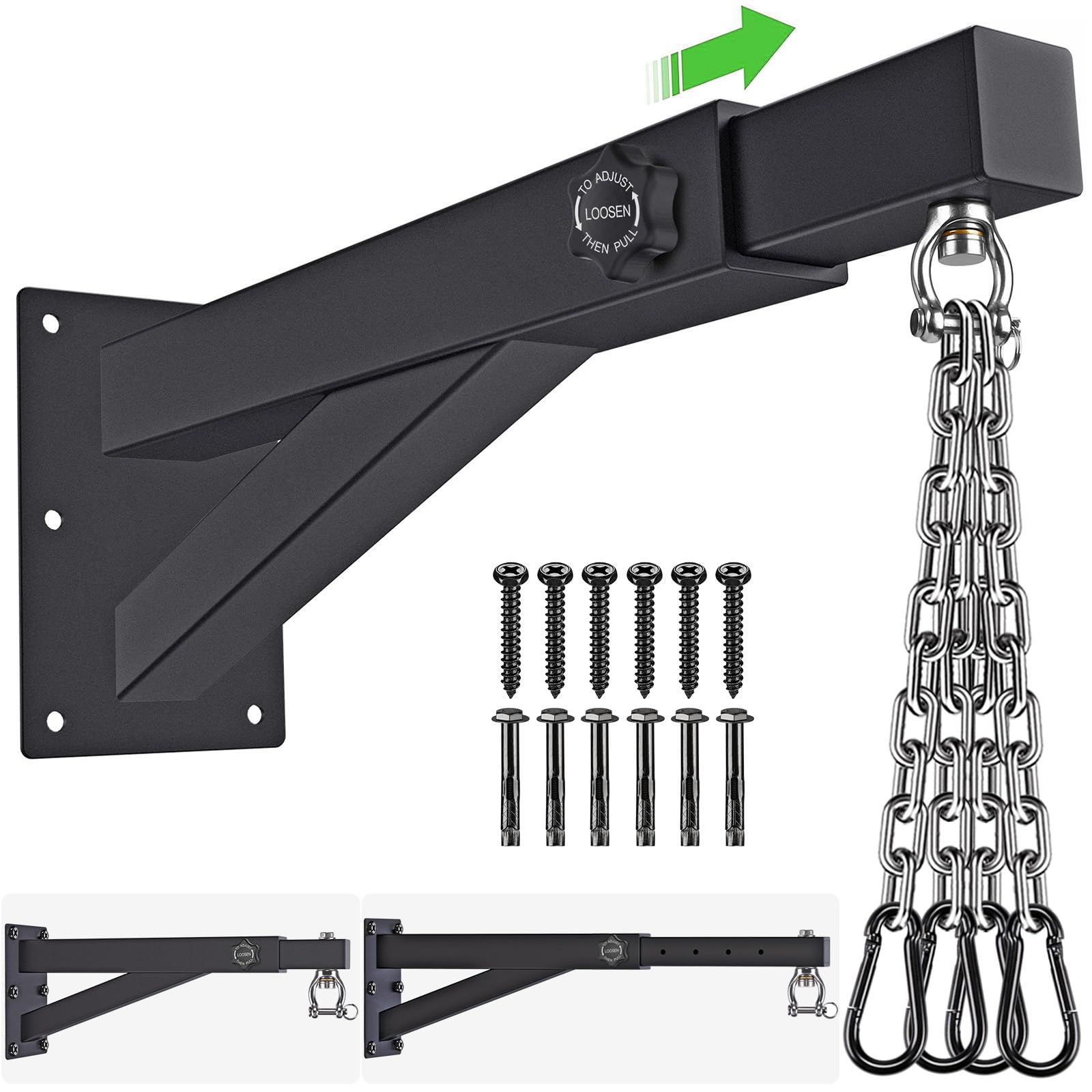 BeneLabel Heavy Bag Hanger | Adjustable Wall Mount Punching Bag Bracket