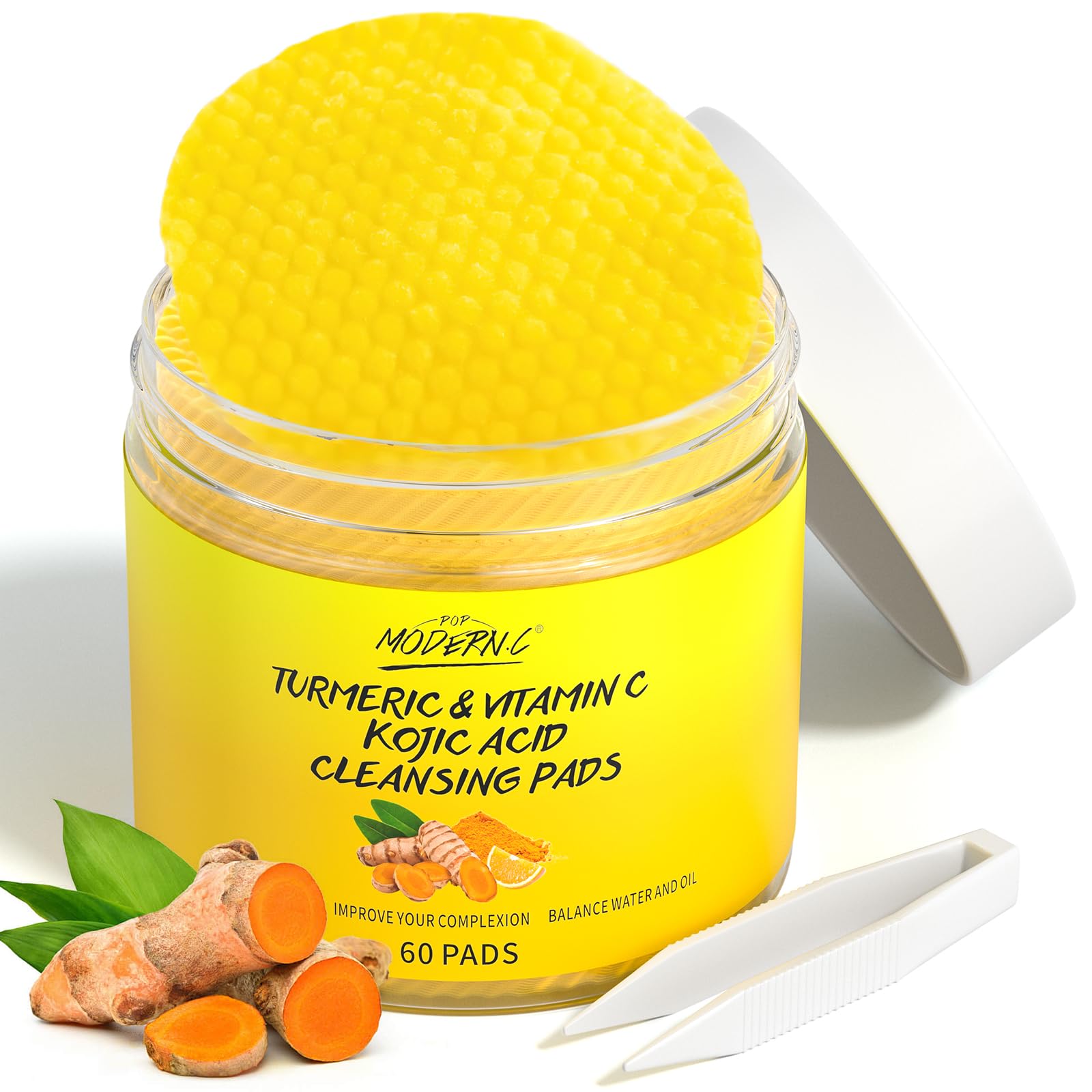 Turmeric Kojic Acid Cleansing Pads for Dark Spots – 60 Pcs