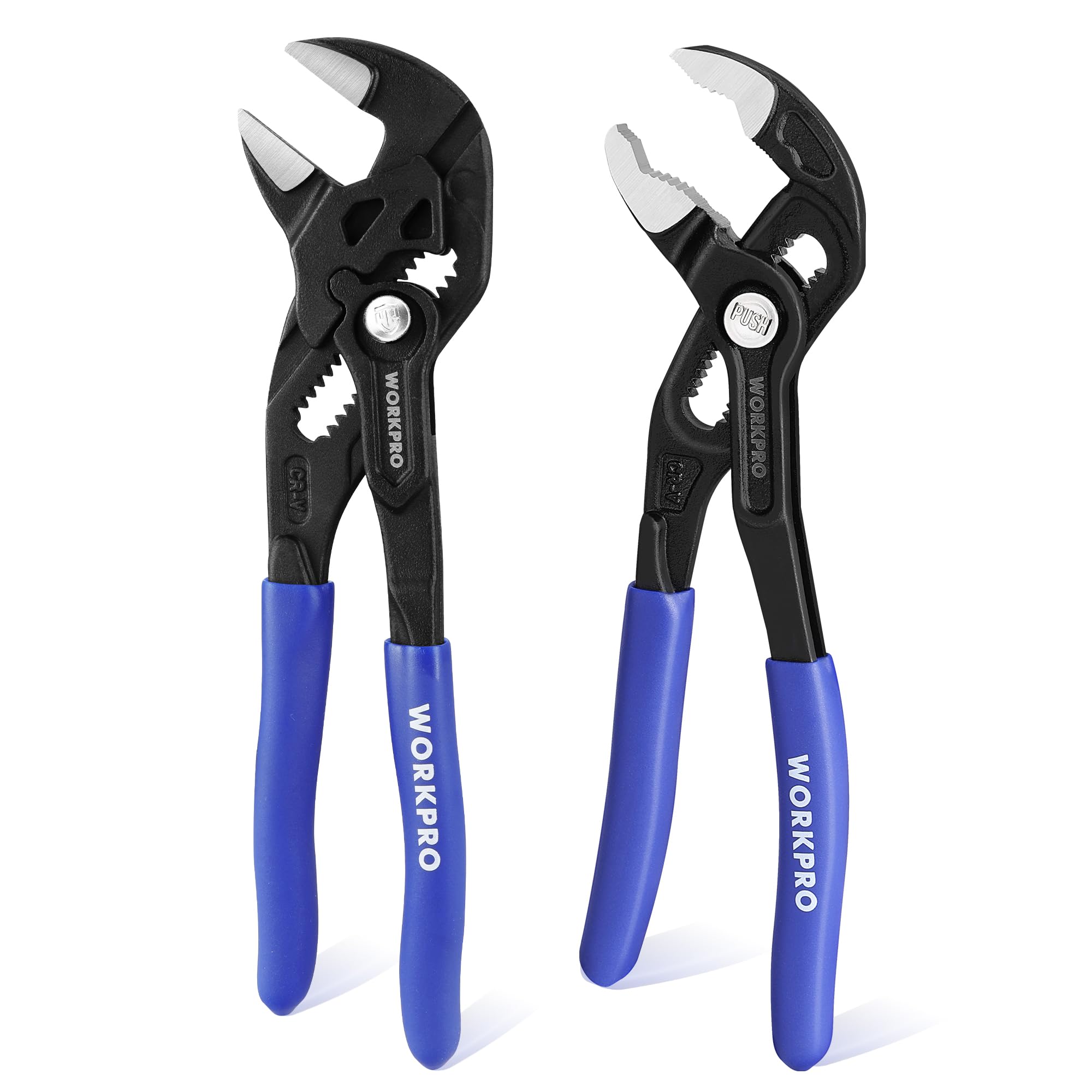 WORKPRO 2-Pack Water Pump Pliers & Adjustable Plumbers Wrench Set