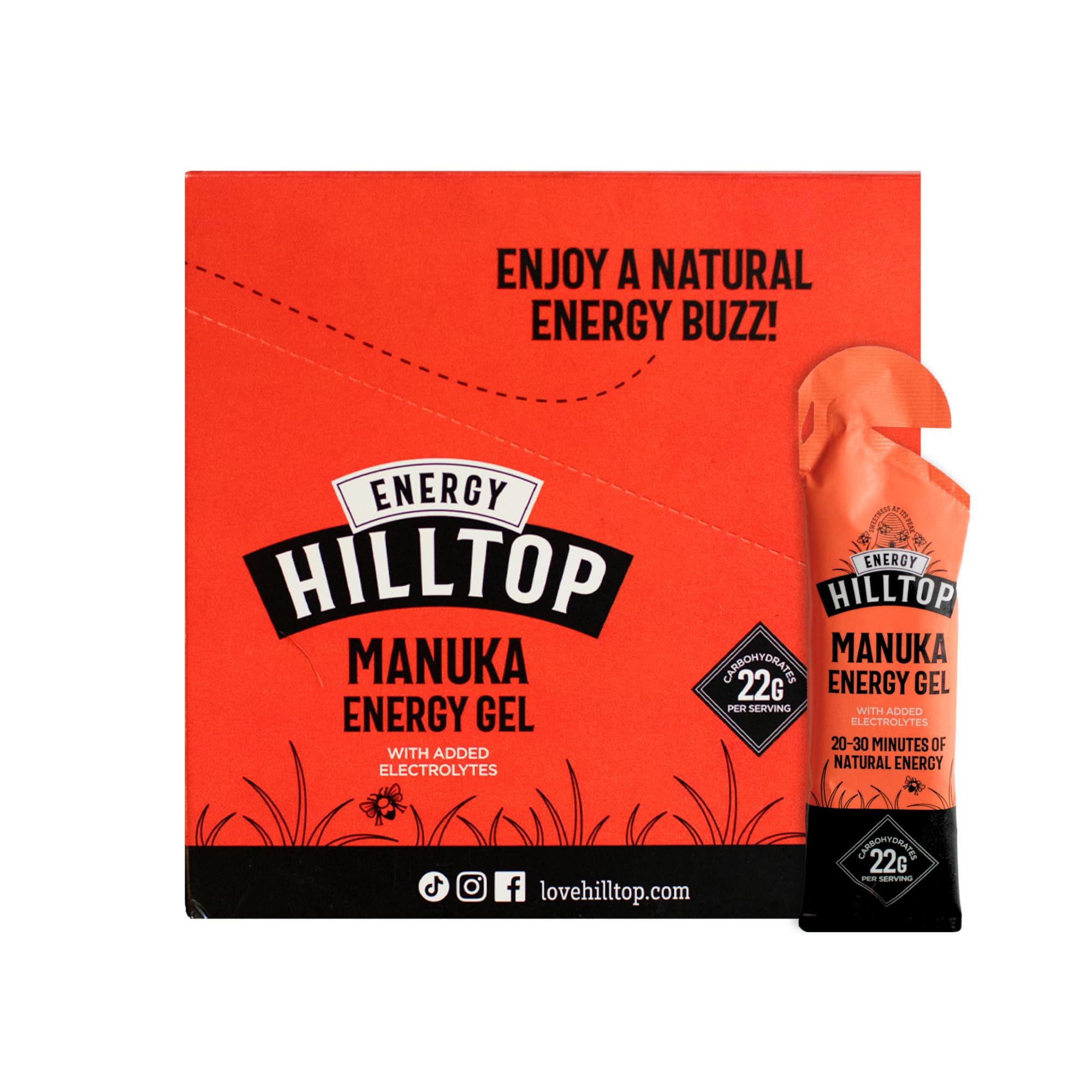 Hilltop Energy Natural Manuka Honey Energy Gel - Original - 12 x 30g