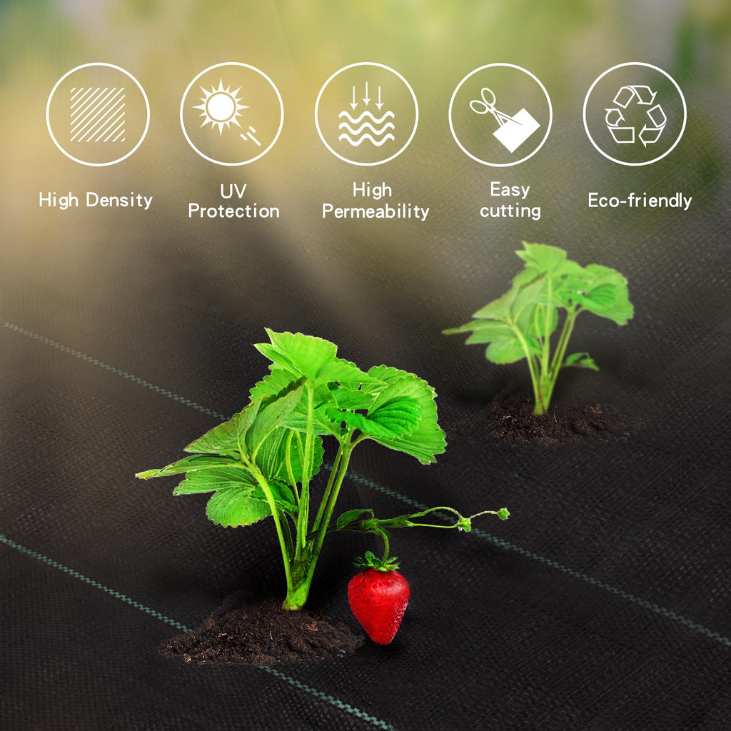MLZPU 2m x 50m Heavy Duty Weed Control Membrane | Woven Landscape Fabric