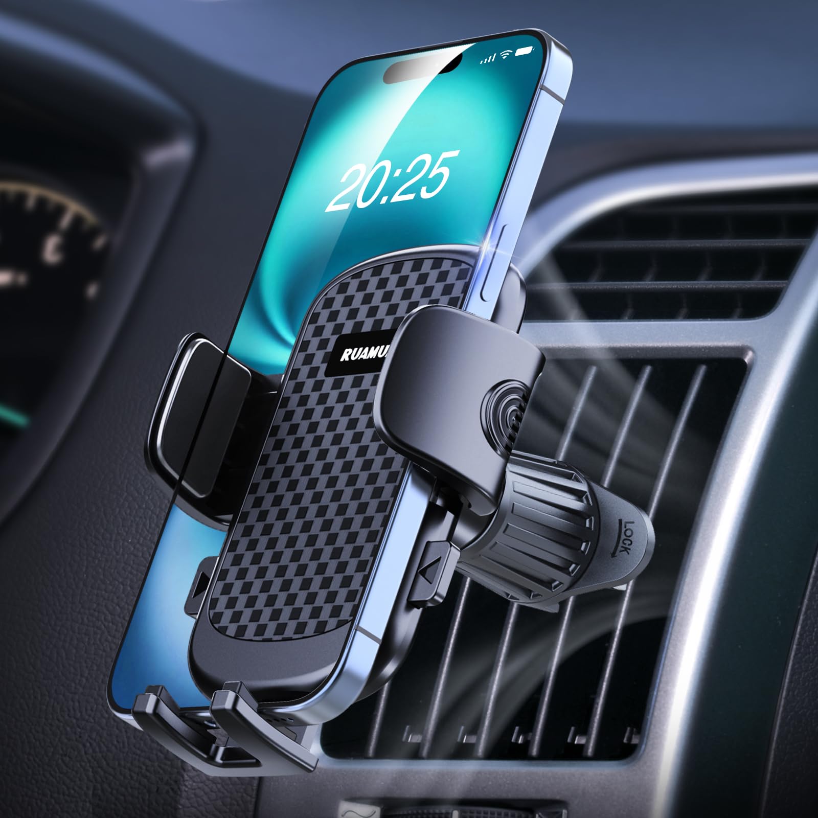 Car Phone Holder – Universal Vent Mount with Hook Clip