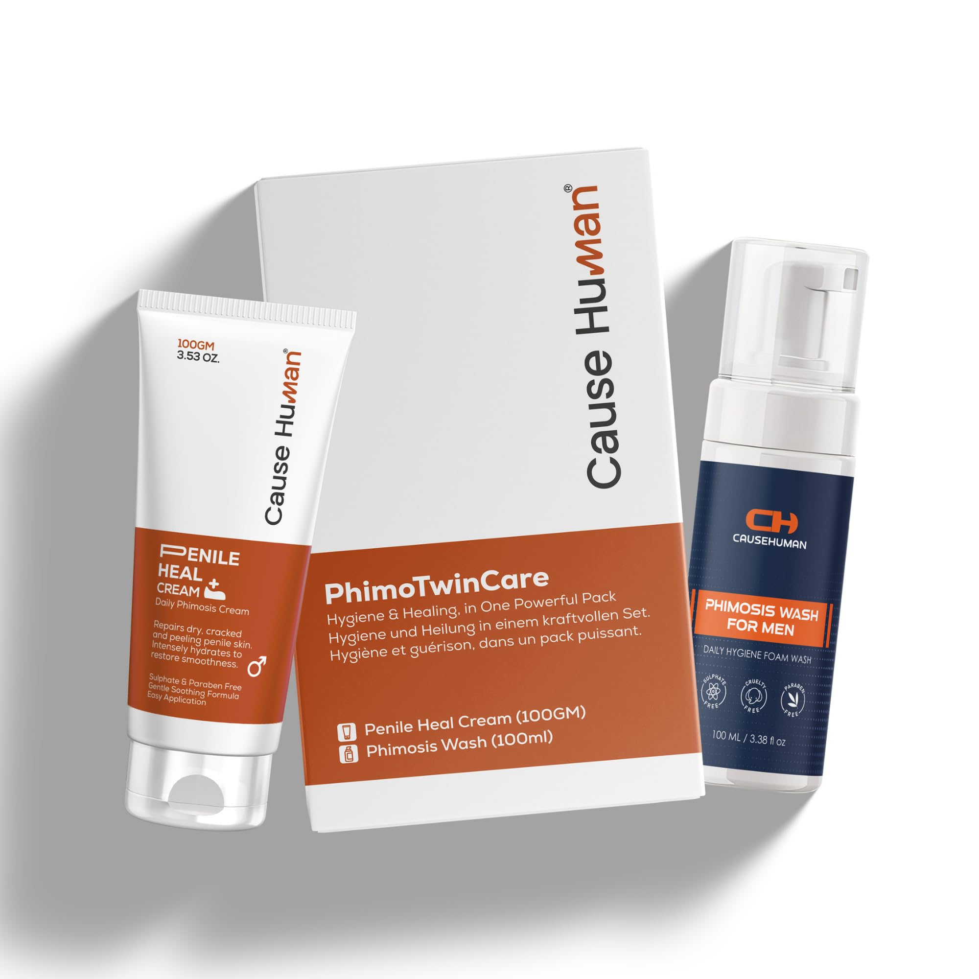 PhimoTwinCare Phimosis Relief Kit - Penile Heal Cream and Wash Combo