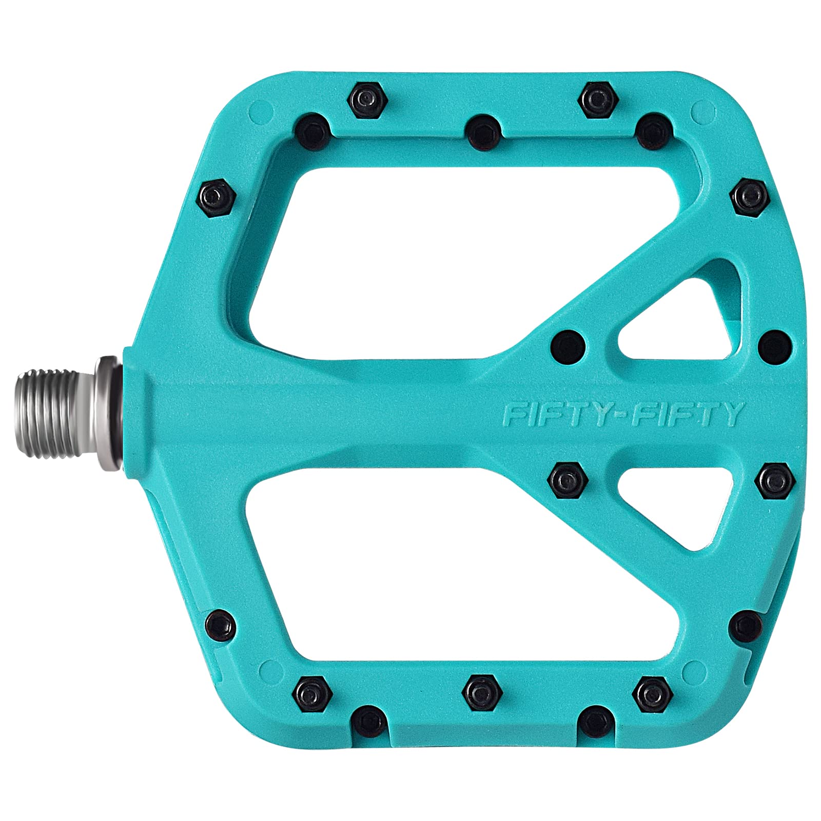 FIFTY-FIFTY MTB Pedals | Nylon Composite Wide Flat Platform – Turquoise