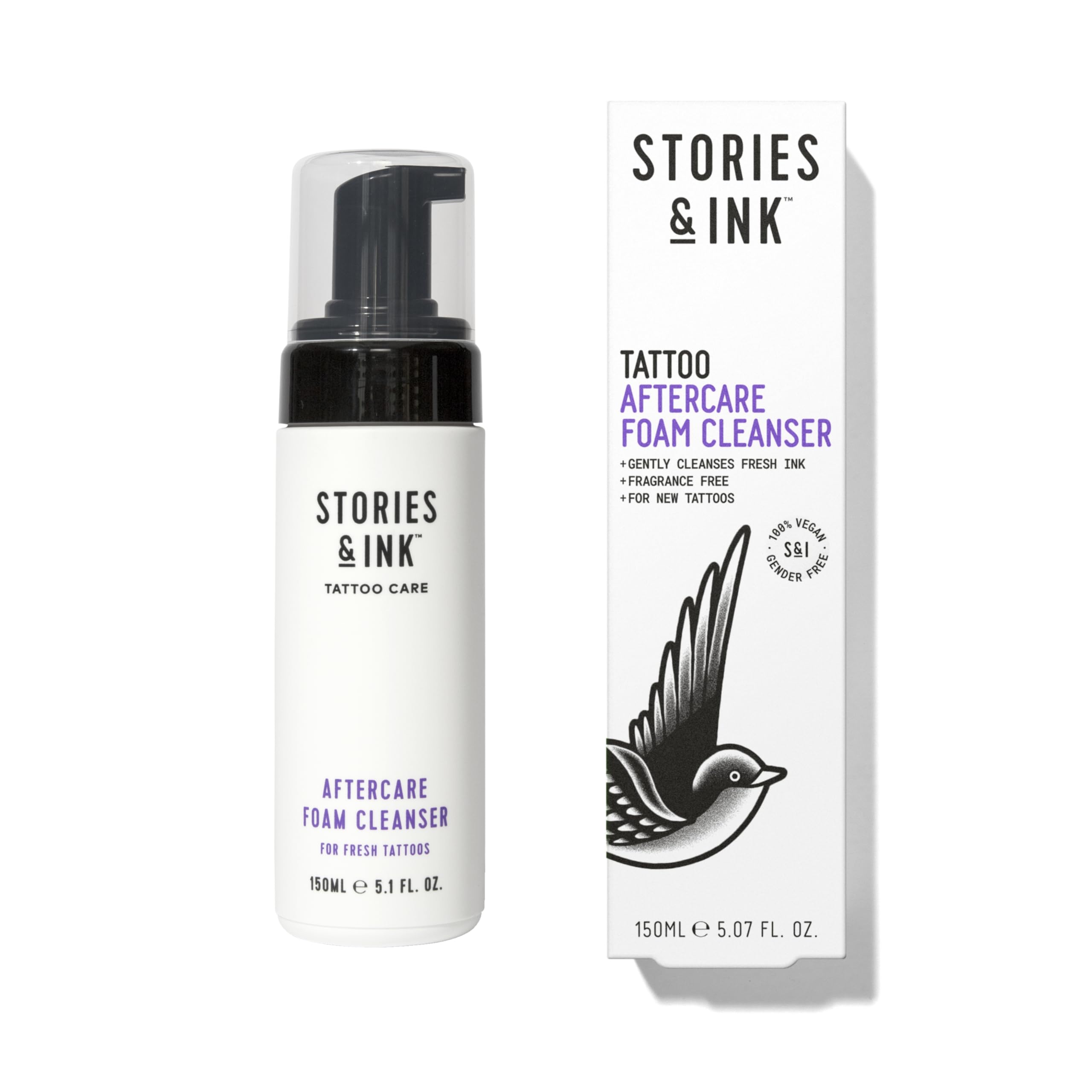 Stories & Ink Tattoo Aftercare Foam Cleanser – Gentle Sulfate-Free Formula