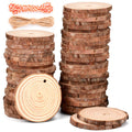 PHILORN 50 Pcs Natural Wood Slices | 6-7cm Predrilled Wooden Discs