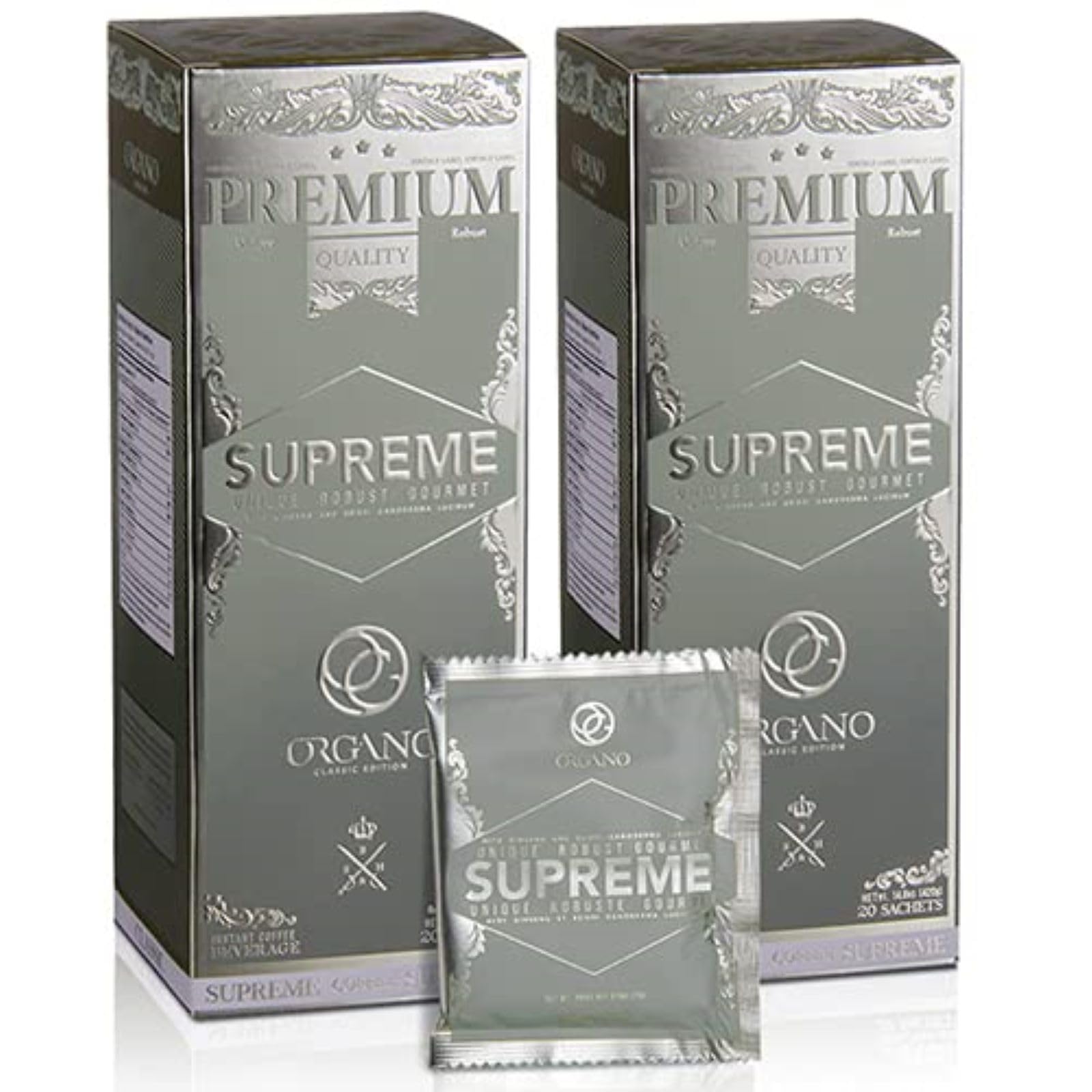 Organo Cafe Supreme Instant Coffee with Ginseng & Ganoderma - 2 Pack