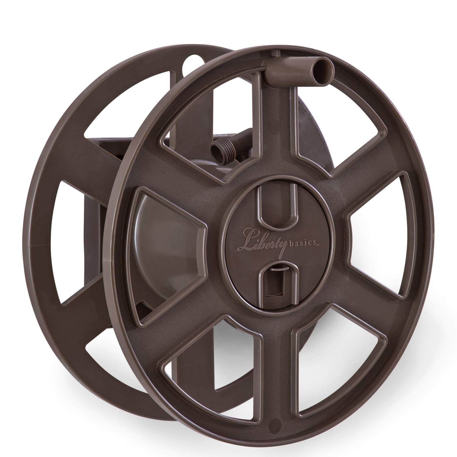 Liberty Basics Wall Mount Hose Reel – 100' Capacity Poly Resin, Bronze