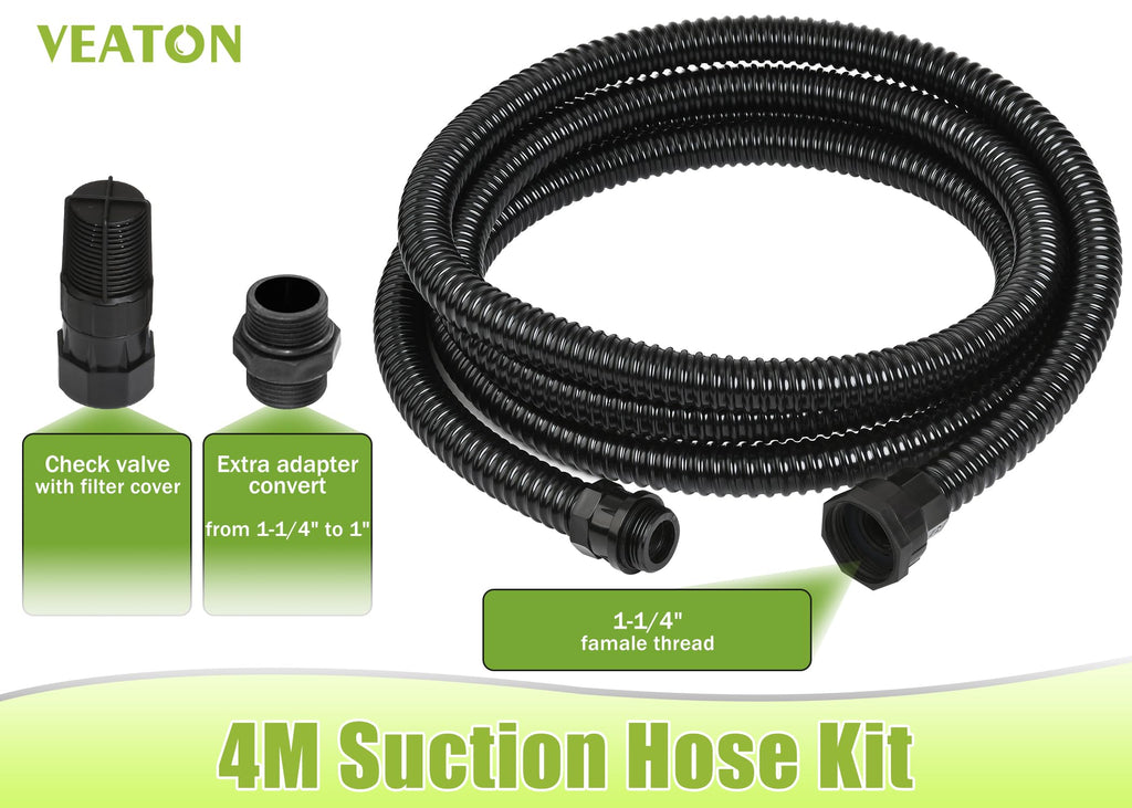 VEATON 800W Portable Garden Booster Pump with 4m Intake Hose Kit