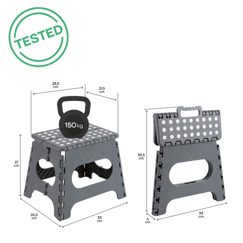 Arregui TB-027-G - Multi-Purpose Folding Stool, 290 x 220 x 270mm, Grey. - image 2