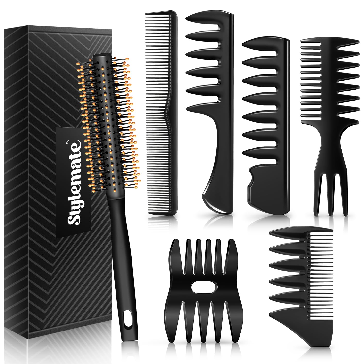 Men's Hair Styling Comb and Brush Set – Quiff Roller & Volume Kit