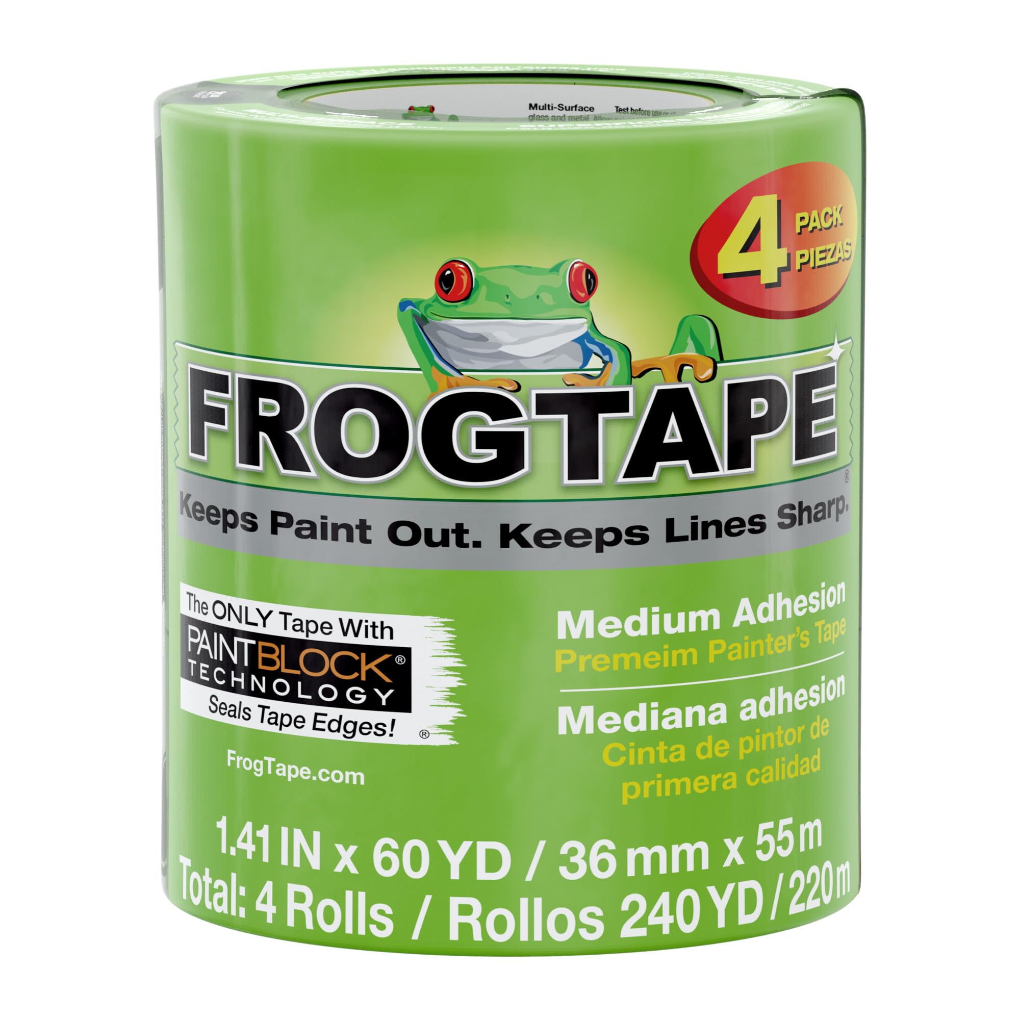 Frog Tape Multi-Surface Masking Tape 36mm x 55m - Pack of 4