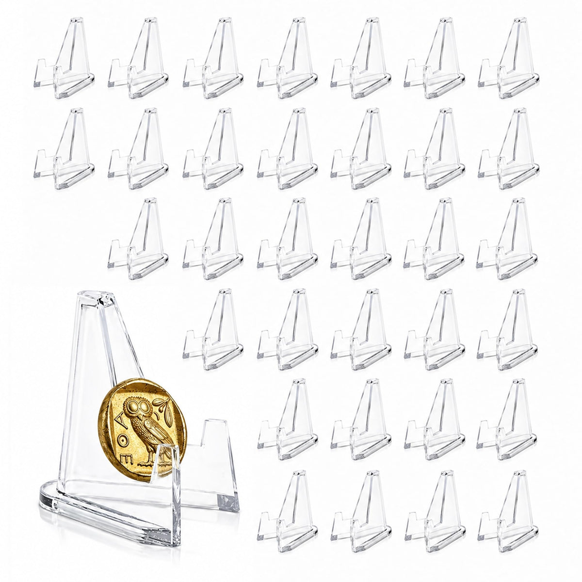 40Pcs Card Display Stand Mini Clear Acrylic Easel Stands Coin Display - image 1