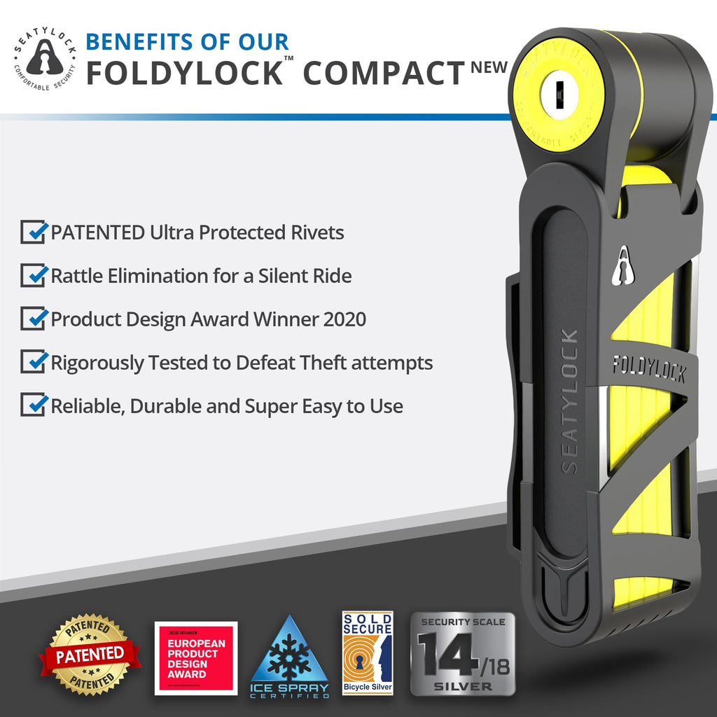 FoldyLock Compact Folding Bike Lock – Heavy Duty Hardened Steel