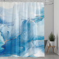Blue Marbling Shower Curtain | Waterproof & Weighted – 180x180cm