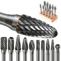 FOTYBEI 10Pcs Tungsten Carbide Burr Set | 1/4" Shank Double Cut Bits