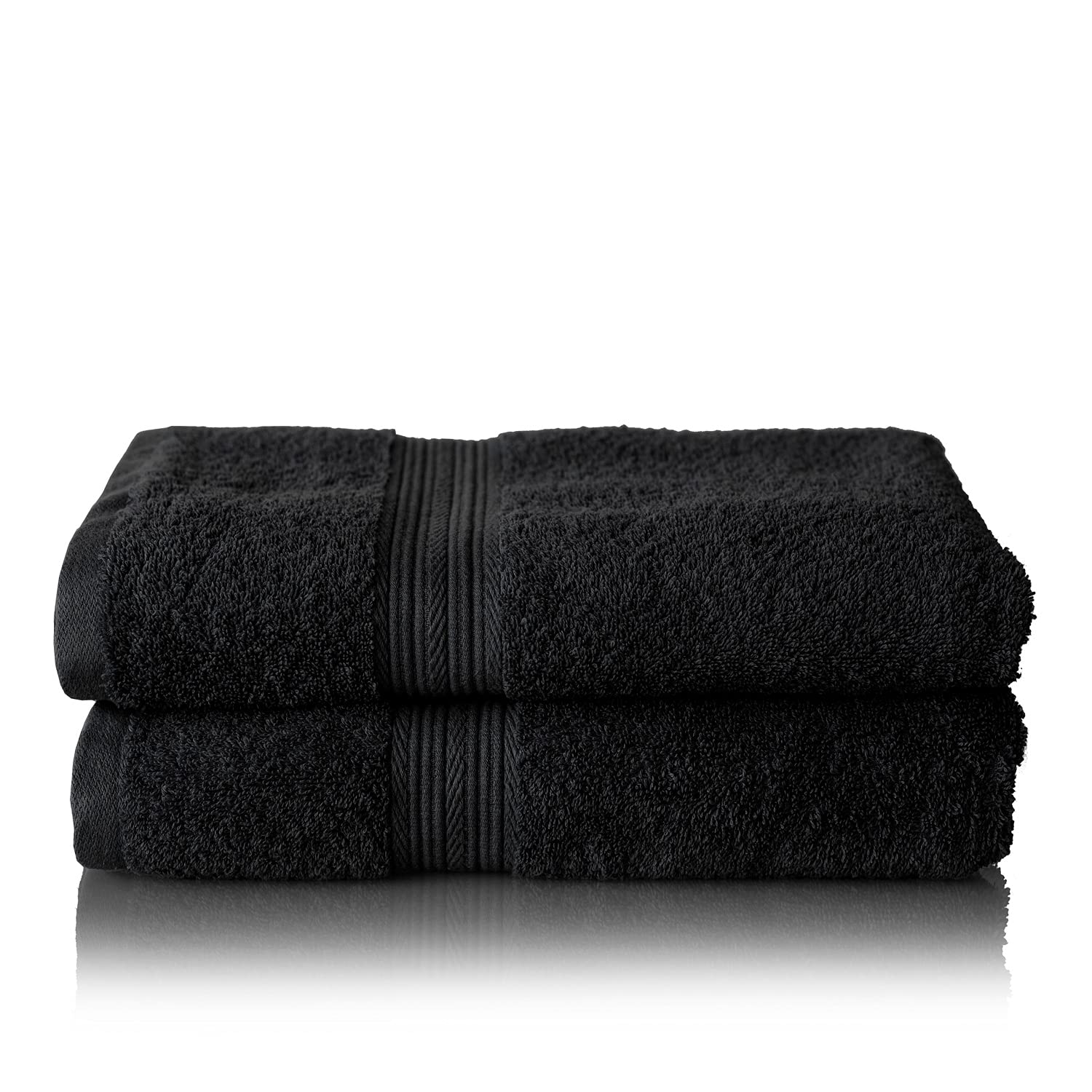 Glart Premium 100% Cotton Bath Towels - Black Terry Set of 2