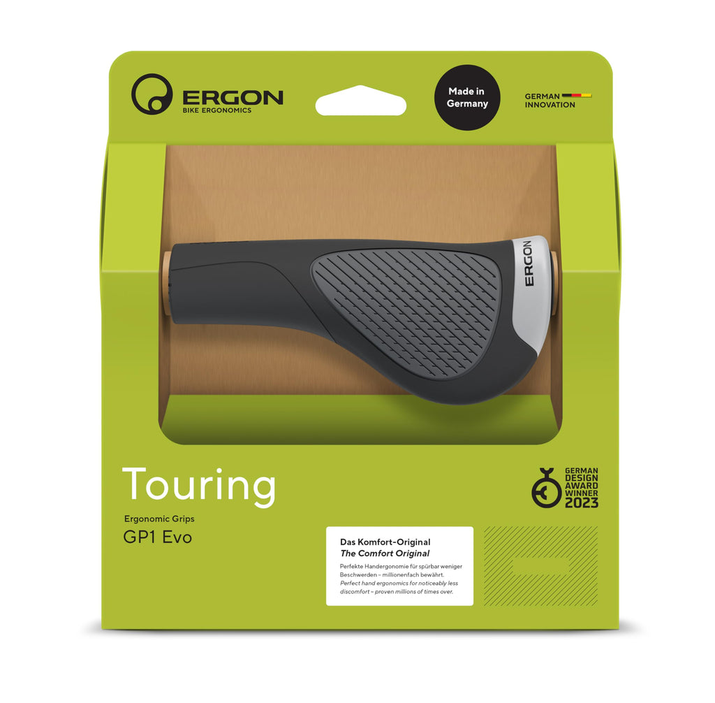Ergon GP1 Evo Ergonomic Handlebar Grips – Black, Small Size