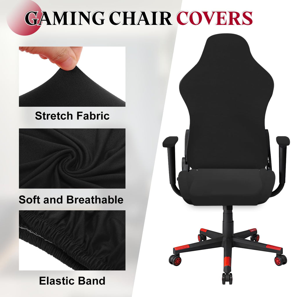 sourcing map Gaming Chair Covers, Stretchable Office Computer Chair Slipcover with Armrest Covers - image 3