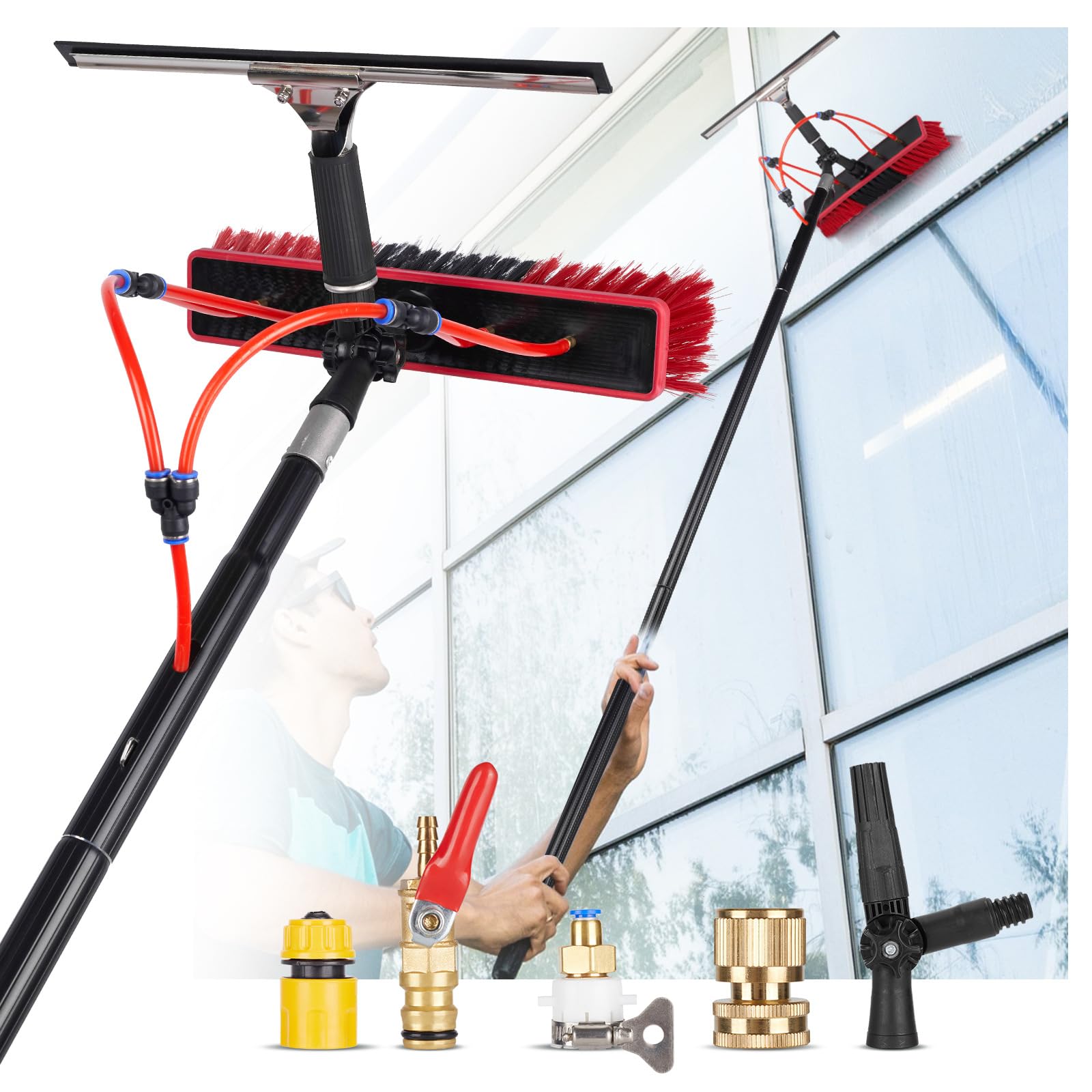 22ft Water Fed Pole Kit – Aluminum Solar Panel & Window Cleaner