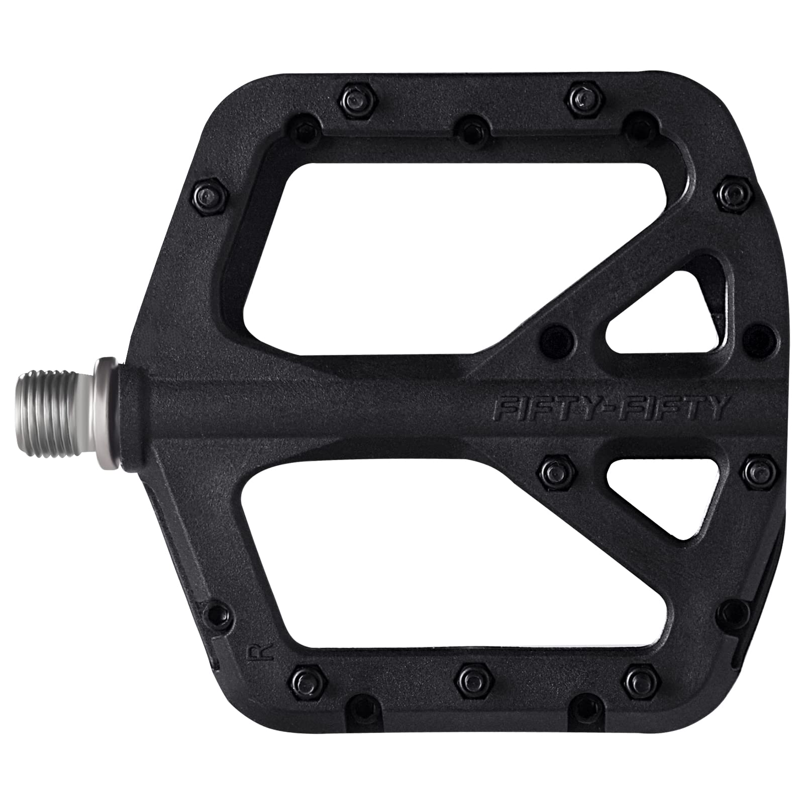 FIFTY-FIFTY MTB Pedals | Nylon Composite 9/16" Wide Flat Platform - Black