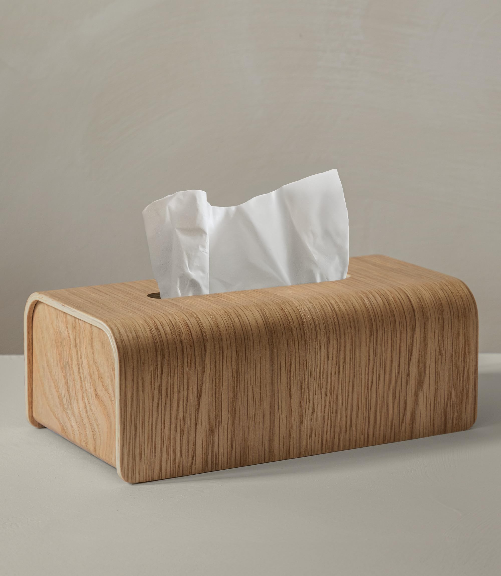 Kazai Toke Oak Tissue Box Holder | FSC Real Wood Scandinavian Cover