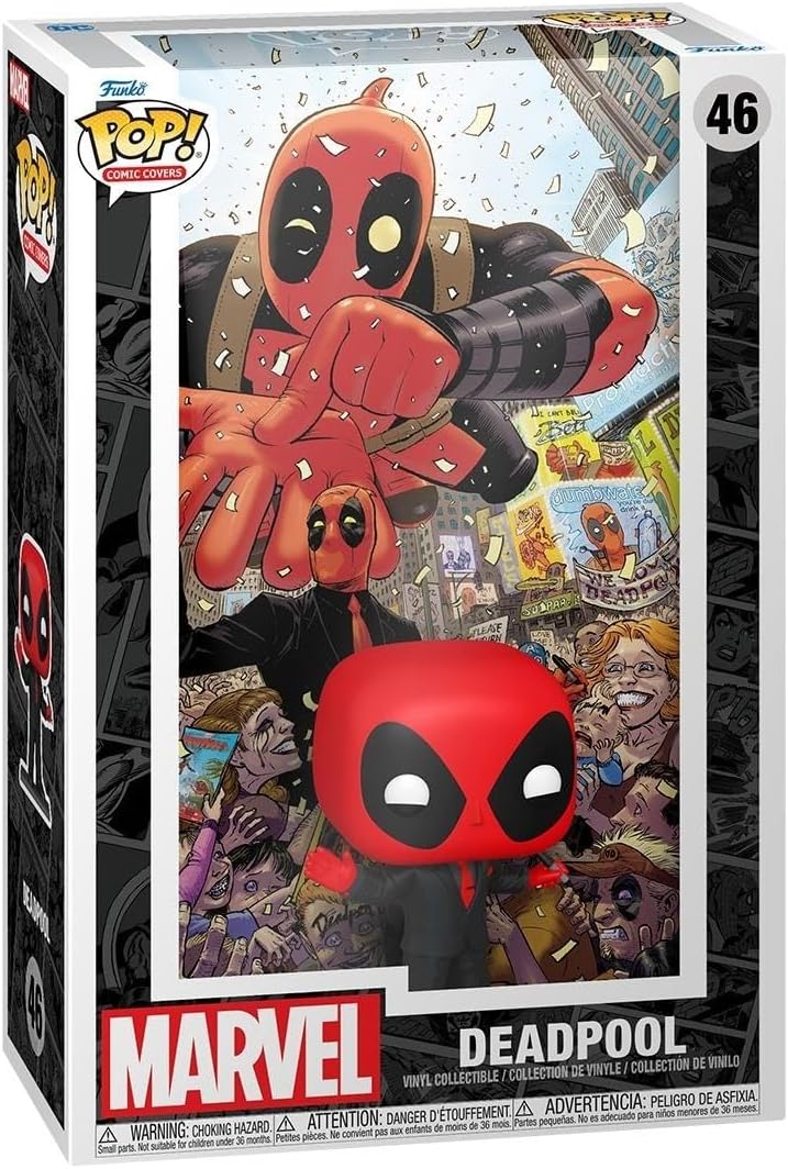 Funko Pop! Comic Cover Marvel Deadpool Vinyl Figure - 11-Inch Display