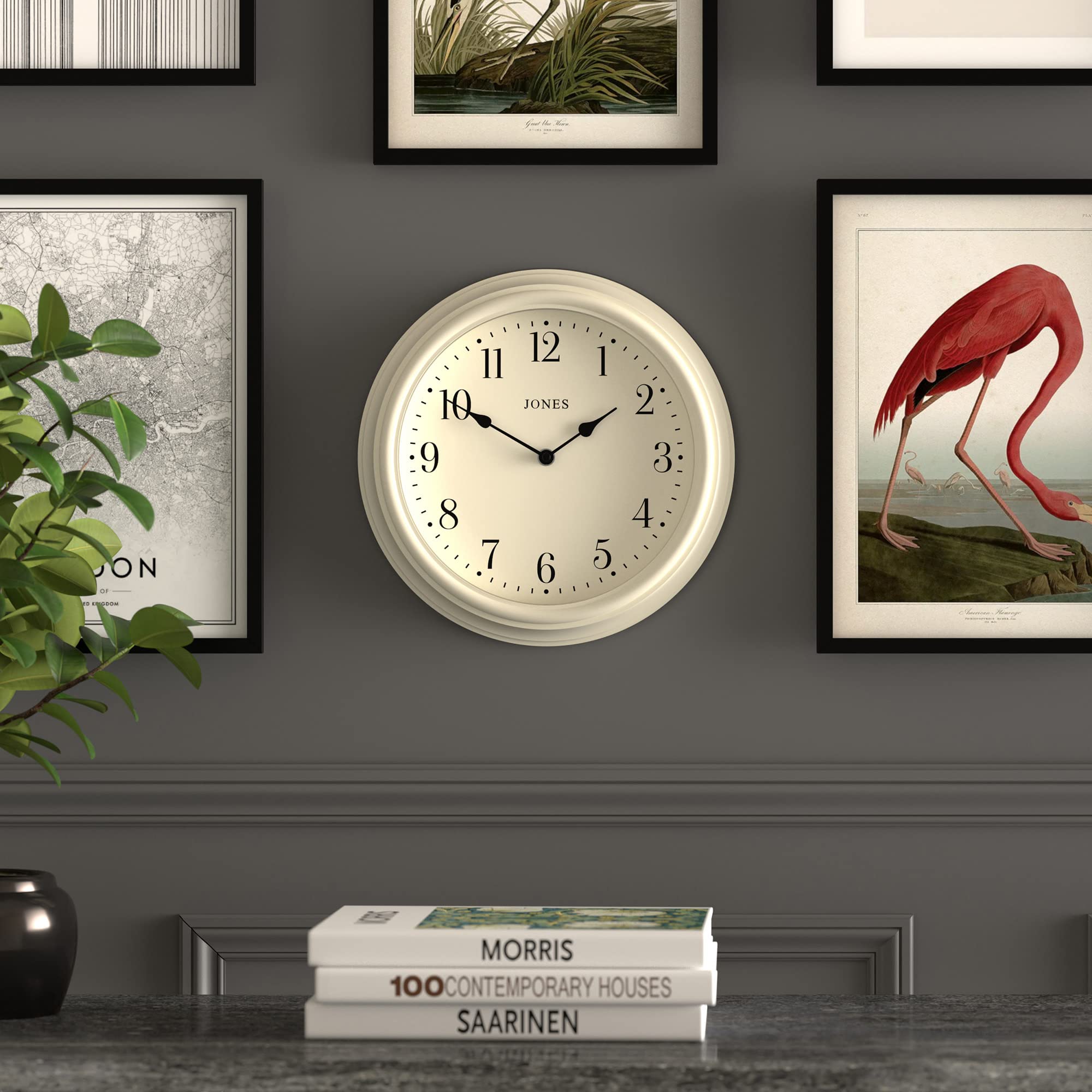 Jones Clocks Venetian Wall Clock – 30cm Classic Round White Design