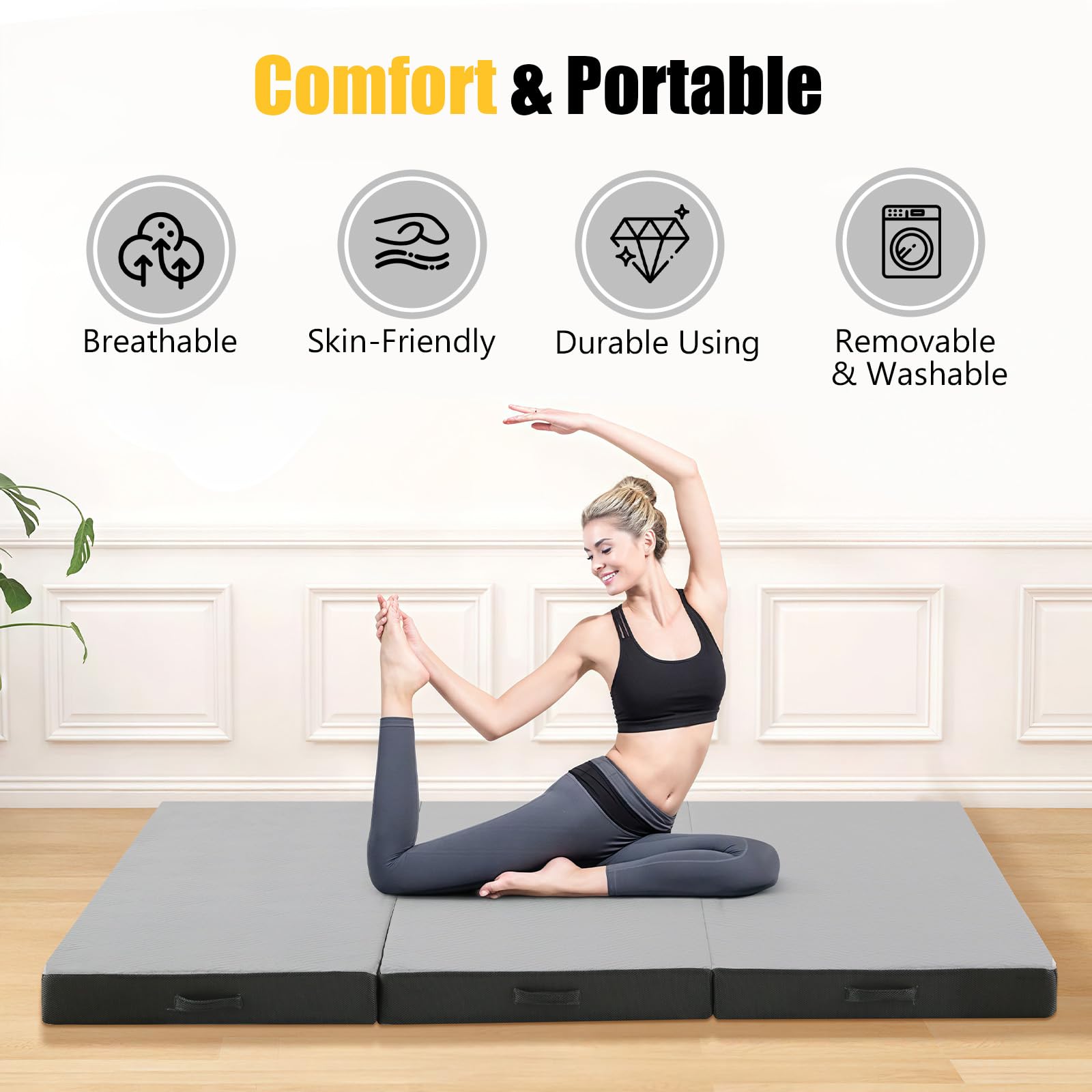 MeMoreCool Tri-Fold Mattress | 10cm Thick Single Foam Guest Sleeping Mat