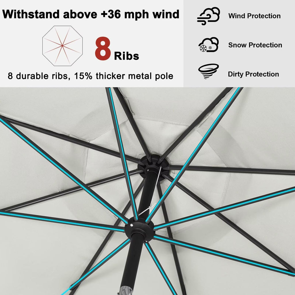 ABCCANOPY 9FT Cantilever Parasol – Gray Aluminum Patio Umbrella