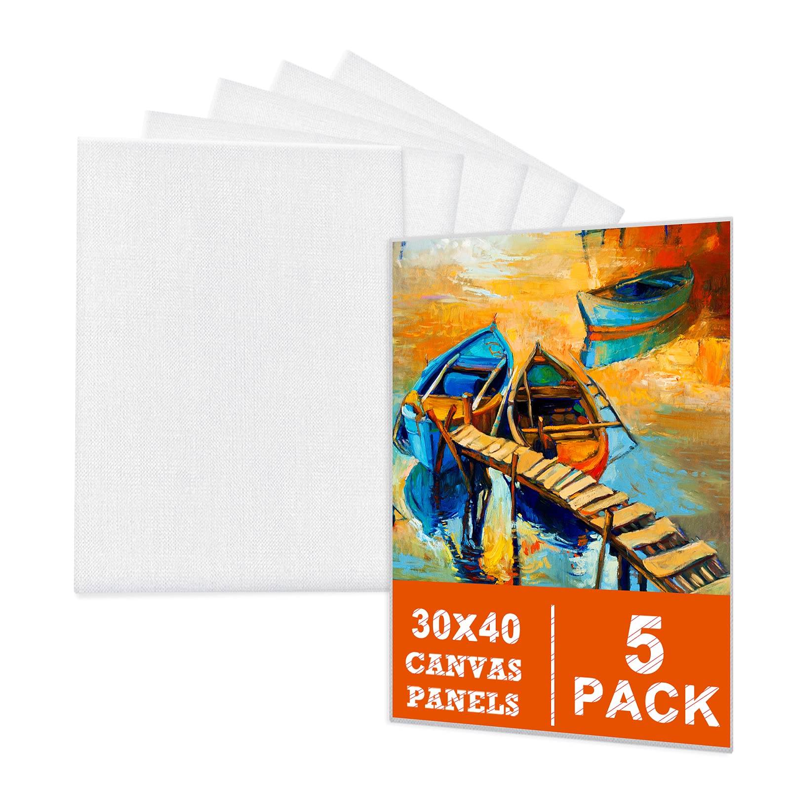 Blank Canvas Panels - 5 Pack 30x40cm for Acrylic & Oil