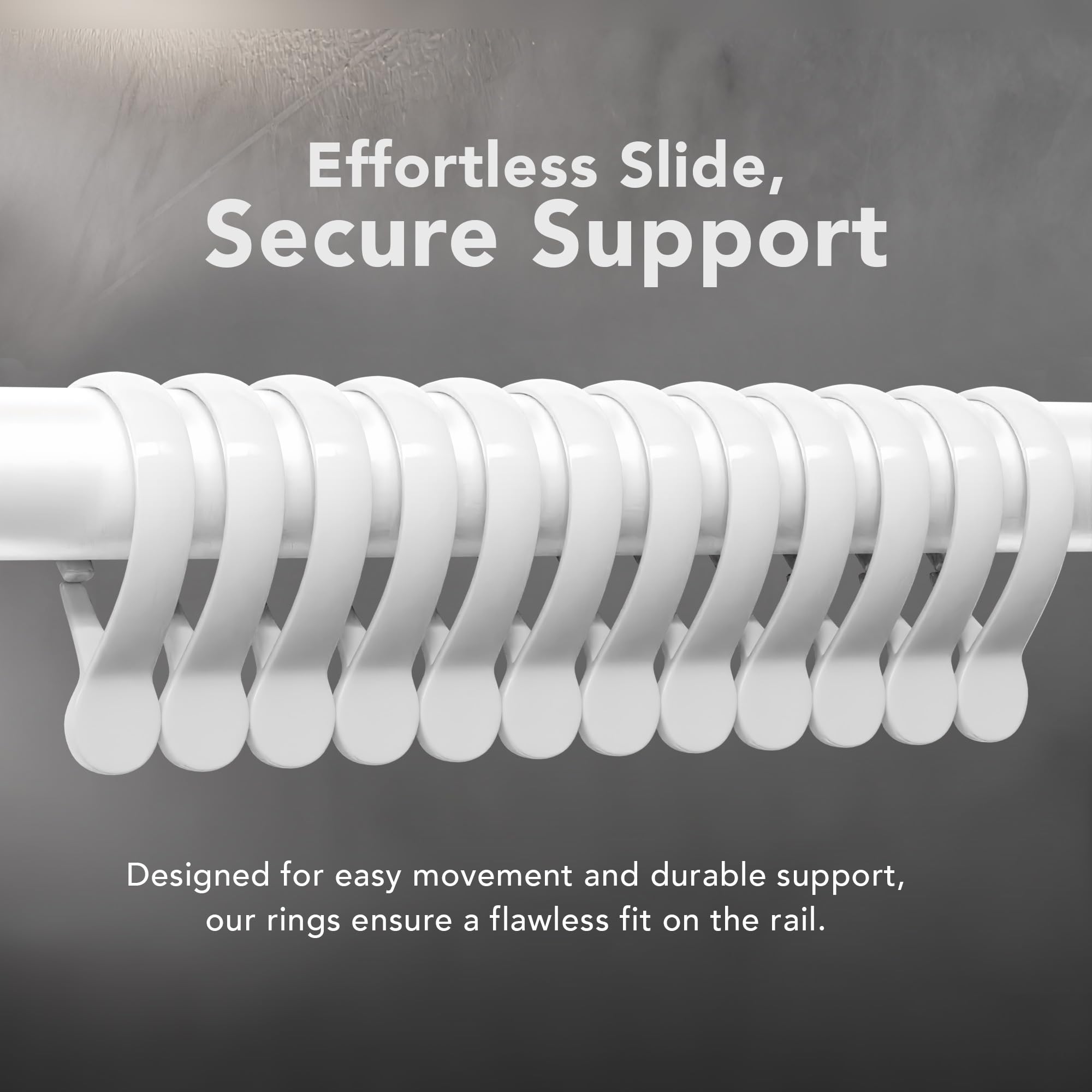 U-Shaped Shower Curtain Rod – White Powder-Coated Steel
