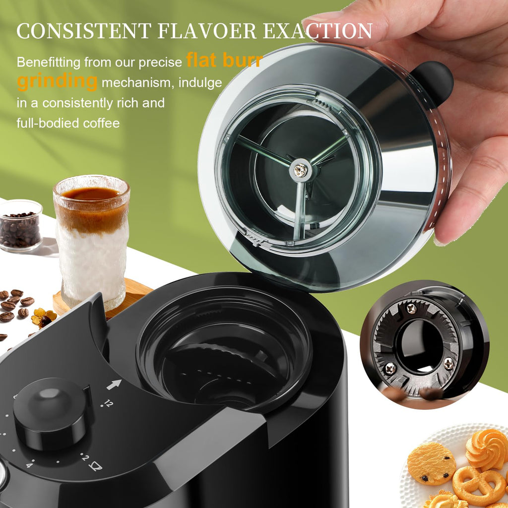 Wancle Electric Burr Coffee Grinder – 28 Settings for 2-12 Cups