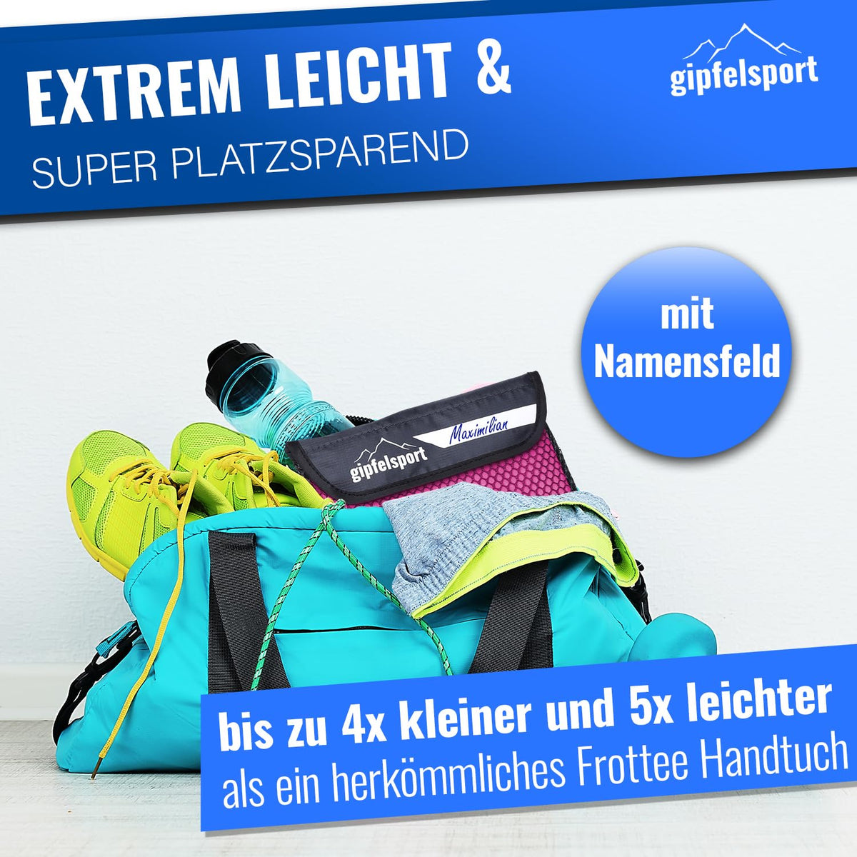 gipfelsport Microfibre Towel 1x S80x40cm Fuchsia