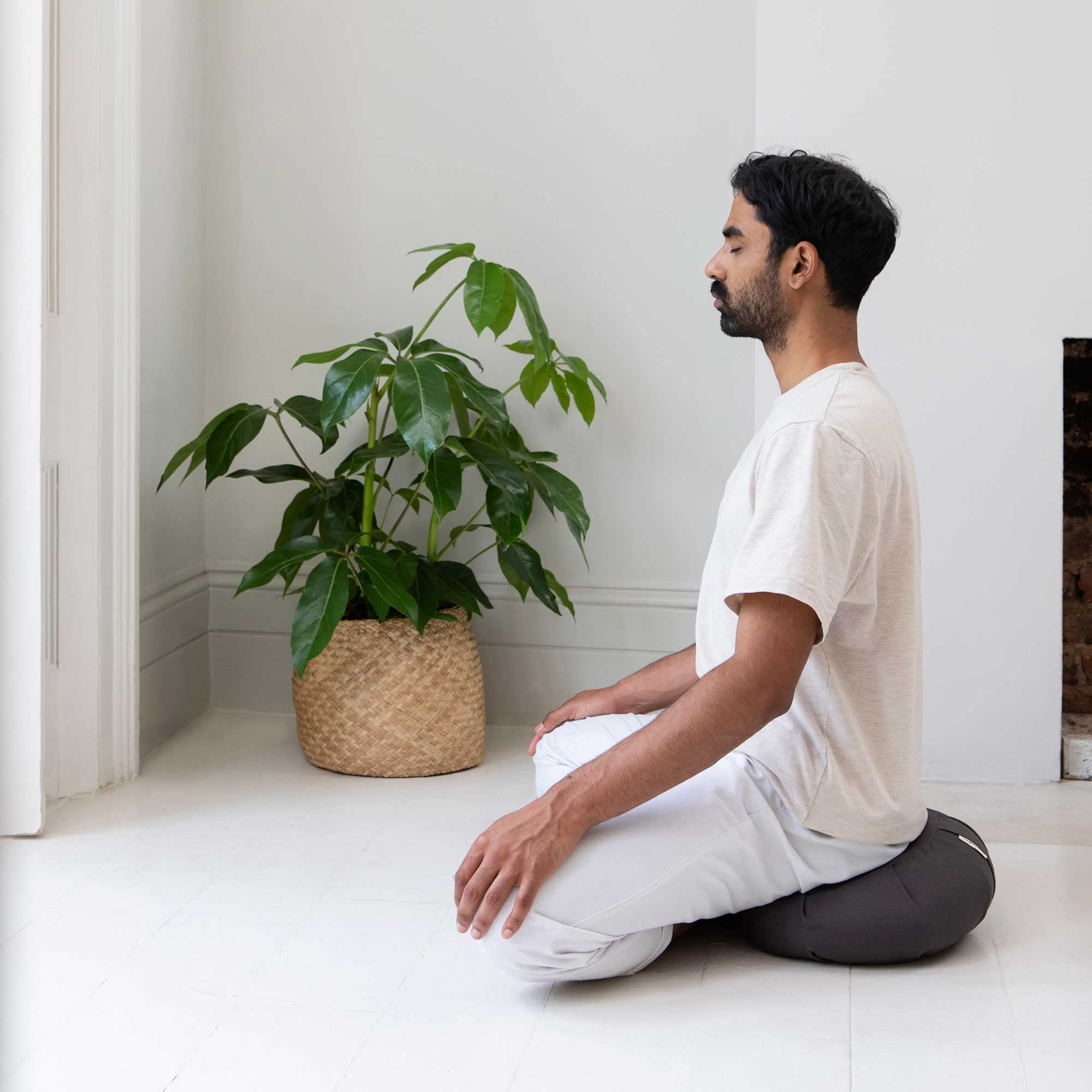 Basaho Crescent Zafu Meditation Cushion | Organic Cotton | Leaf