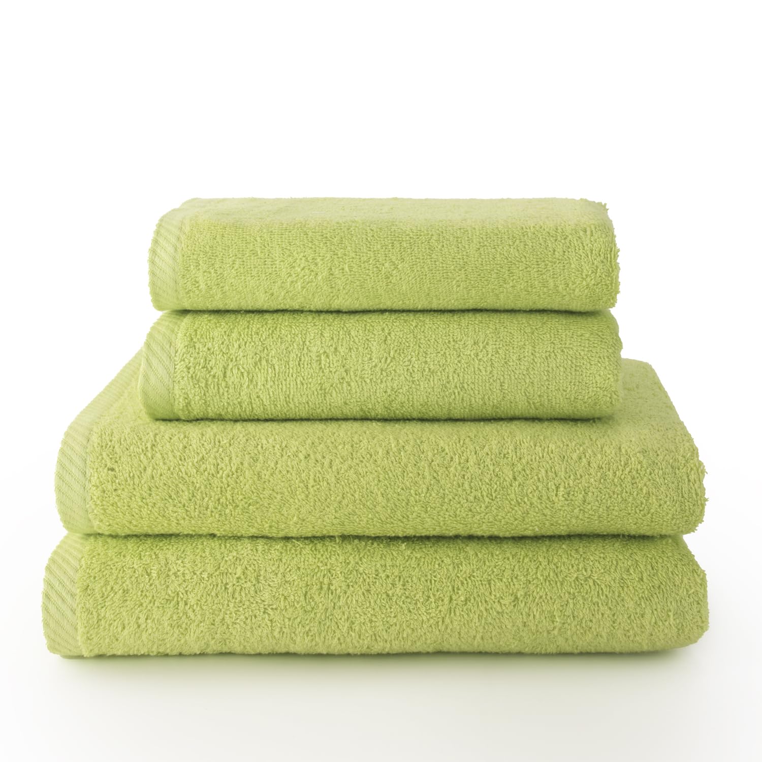 Jolof Store 4-Piece Cotton Bath Towel Set – Absorbent & Quick-Dry, Lime