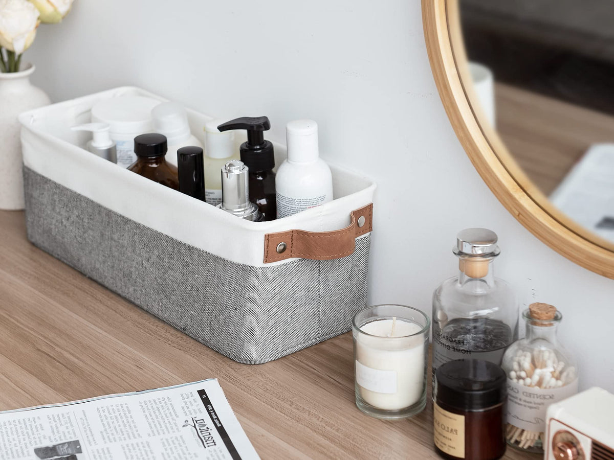 StorageWorks Narrow Storage Boxes for Shelf, Long Storage Baskets with Metal Frame, Slim Storage Boxes for Organising - image 5