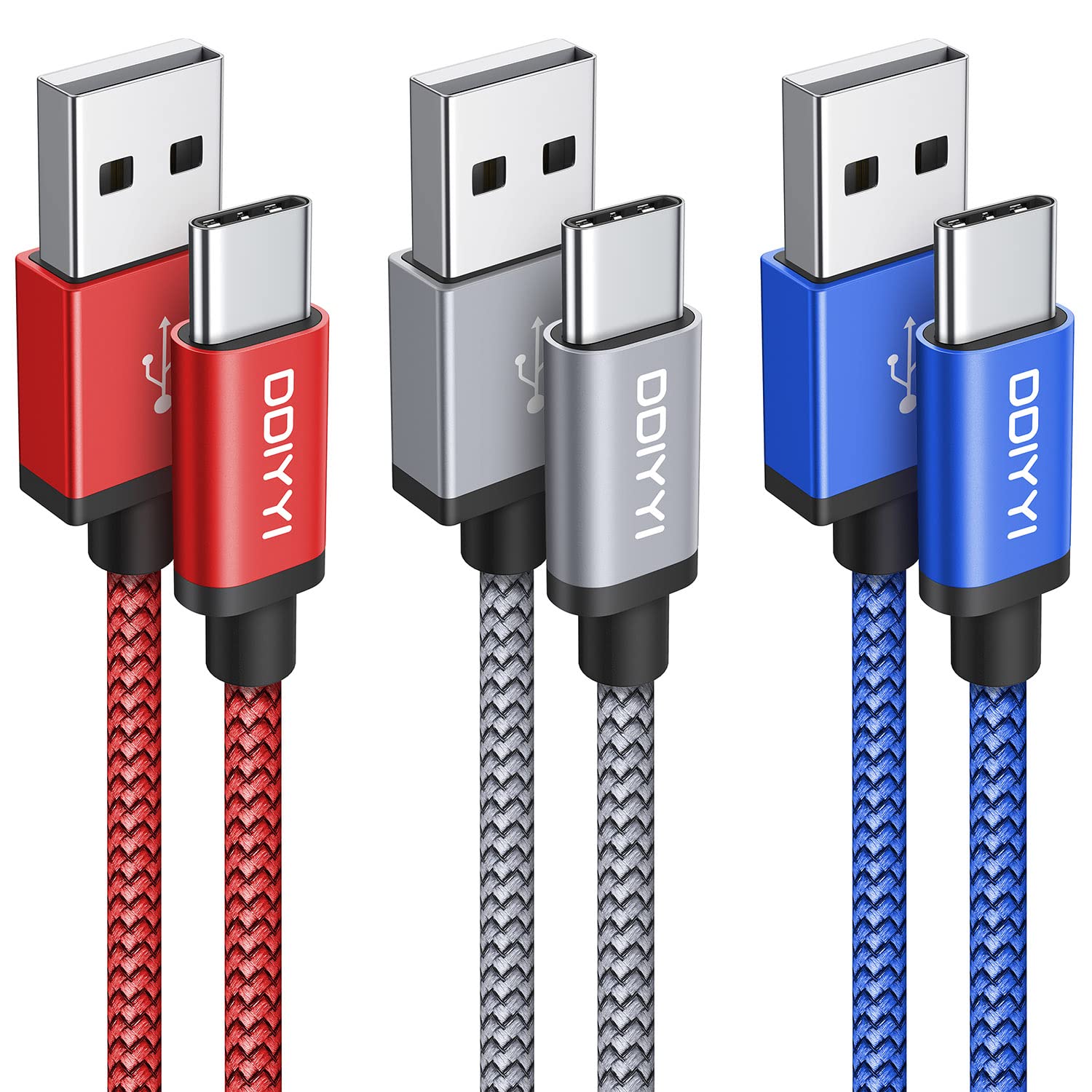 Jolof Store 3M USB C Fast Charging Cable – 3 Pack Nylon Braided Lead